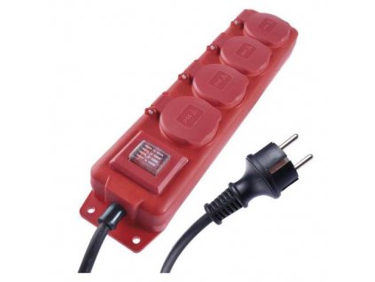 82P14131 Kabel prodluzovaci 3m 250V 4 zasuvky cerveny 0a