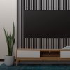 3D MDF lamelový panel čierna biela MDF 2