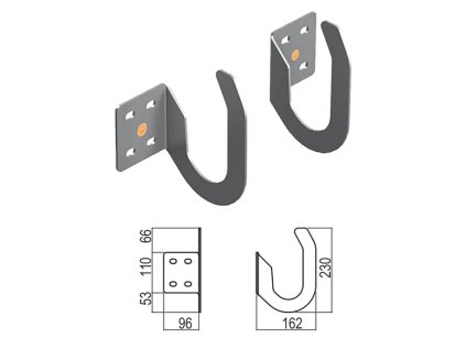 Fixni haky rovne na zed