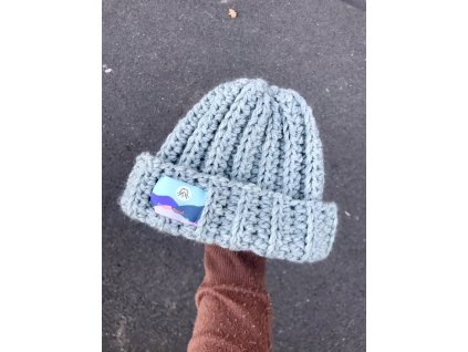 Čepice Hipster jemná mátová – z vlny a alpaky