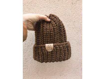 Čepice Snow – karamel ze 100% vlny