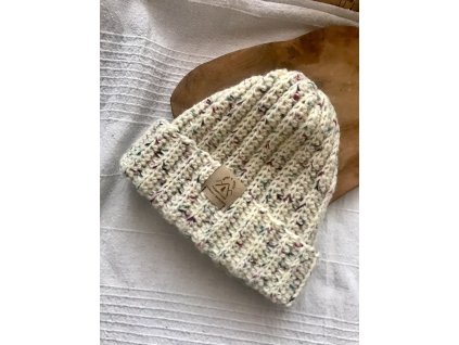 Čepice Fabel borůvky a smetana – z vlny a polyamidu