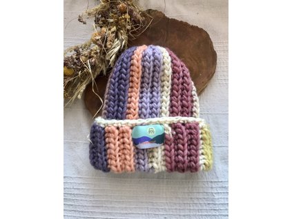 Čepice Snow – barevná ze 100% vlny