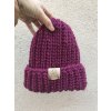 Čepice Snow – fialová ostružina ze 100% vlny