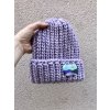 Čepice Snow – ledová levandulová ze 100% vlny