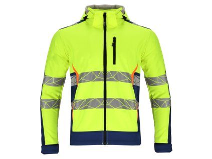 LAHTI PRO SOFTSHELLOVÁ BEZPEČNOSTNÍ BUNDA ŽLUTO-MODRÁ (Velikost XXXL)