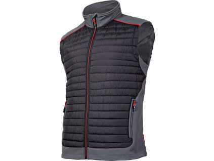 LAHTIPRO Vesta zateplená prešívana čierno-sivo-červená