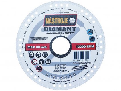 7942 nastroje zc kotuc diamantovy s chladiacimi segmentmi vakuovo spajkovany 115x1 4x22 2mm na kov