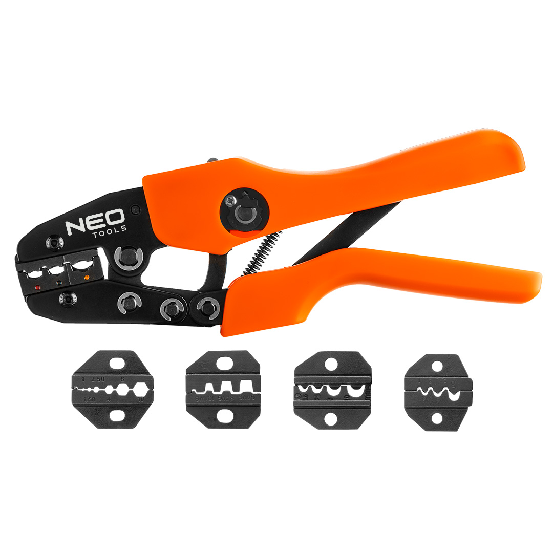 NEO TOOLS Krimpovacie kliešte sada 5 čeľustí
