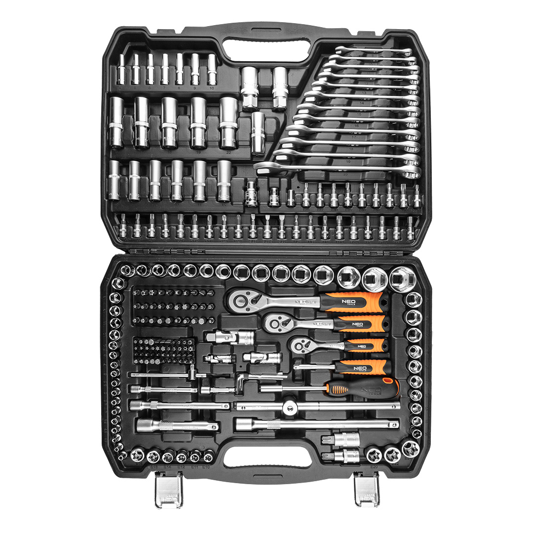 10-216 NEO Tools Gola sada 216 kusov, 1/2", 3/8", 1/4"CrV