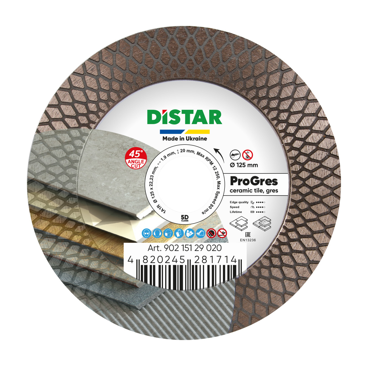 DISTAR Diamantový kotúč 125  PRO GRES  DISTAR Diamantový kotúč 125  PRO GRES