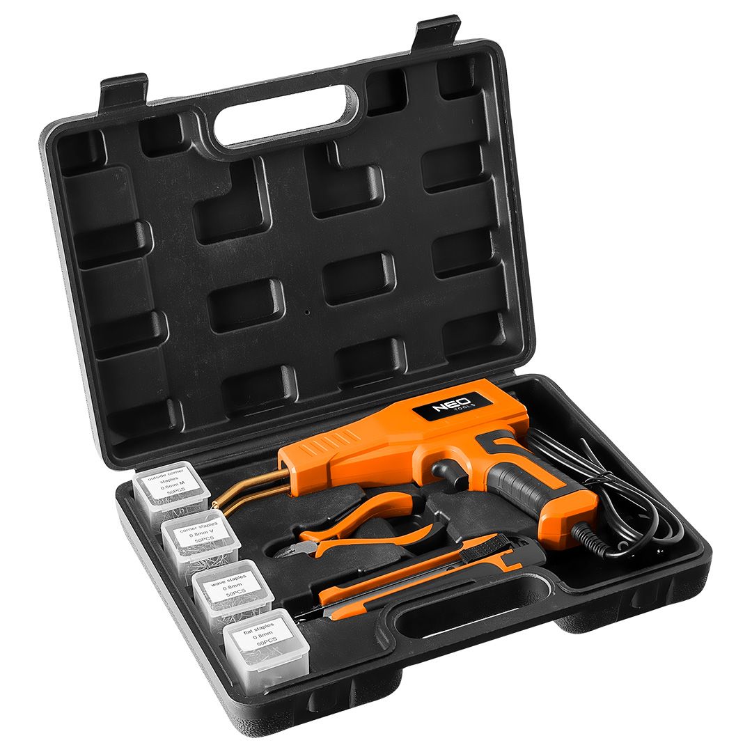 NEO TOOLS Spájkovačka na plast 50W sada + 200 sponiek