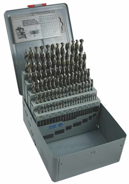 Sada vrtákov 91 dielna, 1,00-10,00x0,1mm S338RCZ001HSS, kovová krabička  Sada vrtákov 91 dielna, 1,00-10,00x0,1mm S338RCZ001HSS, kovová krabička