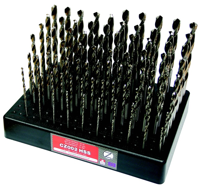 Sada vrtákov 91-dielna, 1,00-10,00x0,1mm S338RCZ002HSS, stojan plastový  Sada vrtákov 91-dielna, 1,00-10,00x0,1mm S338RCZ002HSS, stojan plastový