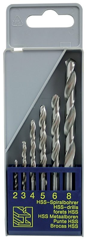 Sada vrtákov 6-dielna (2;3;4;5;6;8mm) DIN338RNHSS, plast  Sada vrtákov 6-dielna (2;3;4;5;6;8mm) DIN338RNHSS, plast