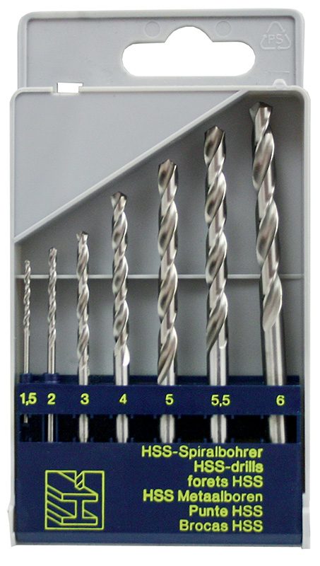 Sada vrtákov 7-dielna (1,5;2;3;4;5;5,5;6mm) DIN338RNHSS, plast  Sada vrtákov 7-dielna (1,5;2;3;4;5;5,5;6mm) DIN338RNHSS, plast