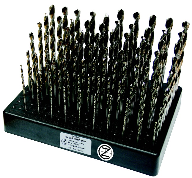 Sada vrtákov 91-dielna 1,00-10,00x0,1mm DIN 338RNHSSCo Lesklá, stojan plastový  Sada vrtákov 91-dielna 1,00-10,00x0,1mm DIN 338RNHSSCo Lesklá, stojan…
