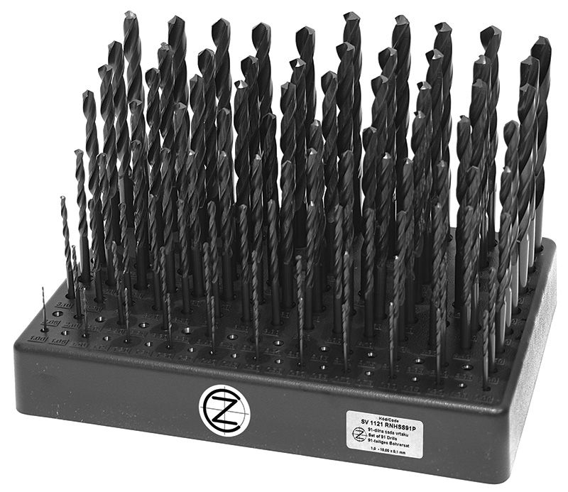Sada vrtákov 91-dielna 1,00-10,00x0,1mm DIN338RNHSSCX Lesklá, stojan plastový  Sada vrtákov 91-dielna 1,00-10,00x0,1mm DIN338RNHSSCX Lesklá, stojan…