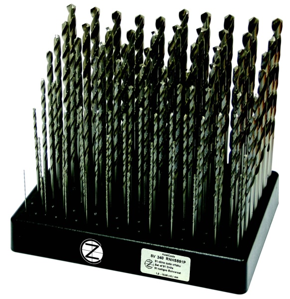Sada vrtákov 91-dielna 1,00-10,00x0,1mm predĺžené DIN340 RN HSS, stojan plastový  Sada vrtákov 91-dielna 1,00-10,00x0,1mm dlouhá řada DIN340 RN HSS,…
