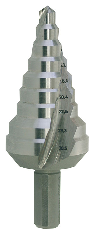 Vrták stupňovitý HSS 6-30,5mm/9st. - PG  Vrták stupňovitý HSS 6-30,5mm/9st. - PG
