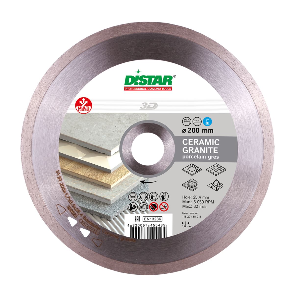 DISTAR Diamantový kotúč Ø 200 CERAMICS GRANITE1,7mm  25,4mm  DISTAR Diamantový kotúč ? 200 CERAMICS GRANITE1,7mm  25,4mm