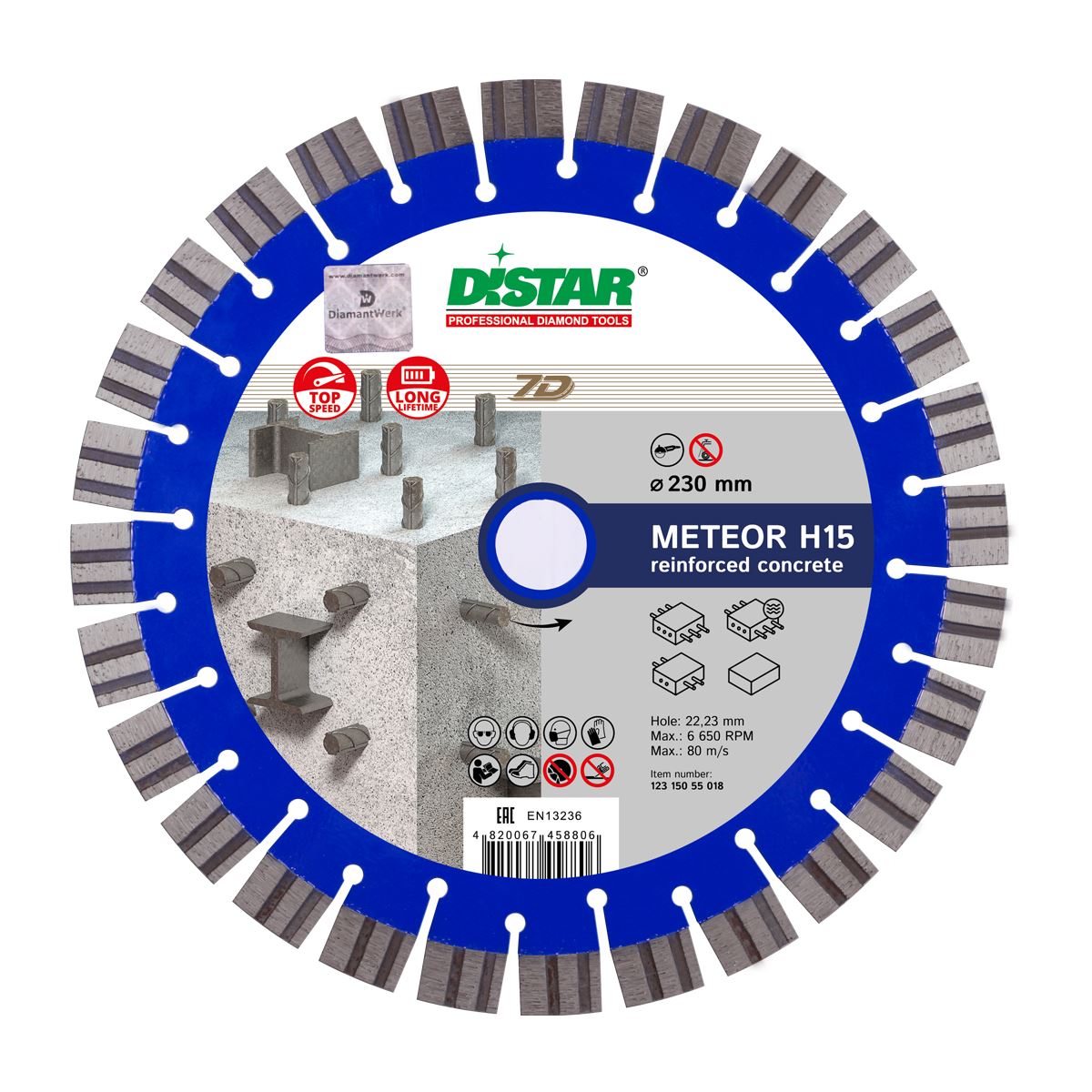 DISTAR Diamantový kotúč na železobetón 230 METEOR 12mm  DISTAR Diamantový kotúč na železobetón  ?230 METEOR 12mm