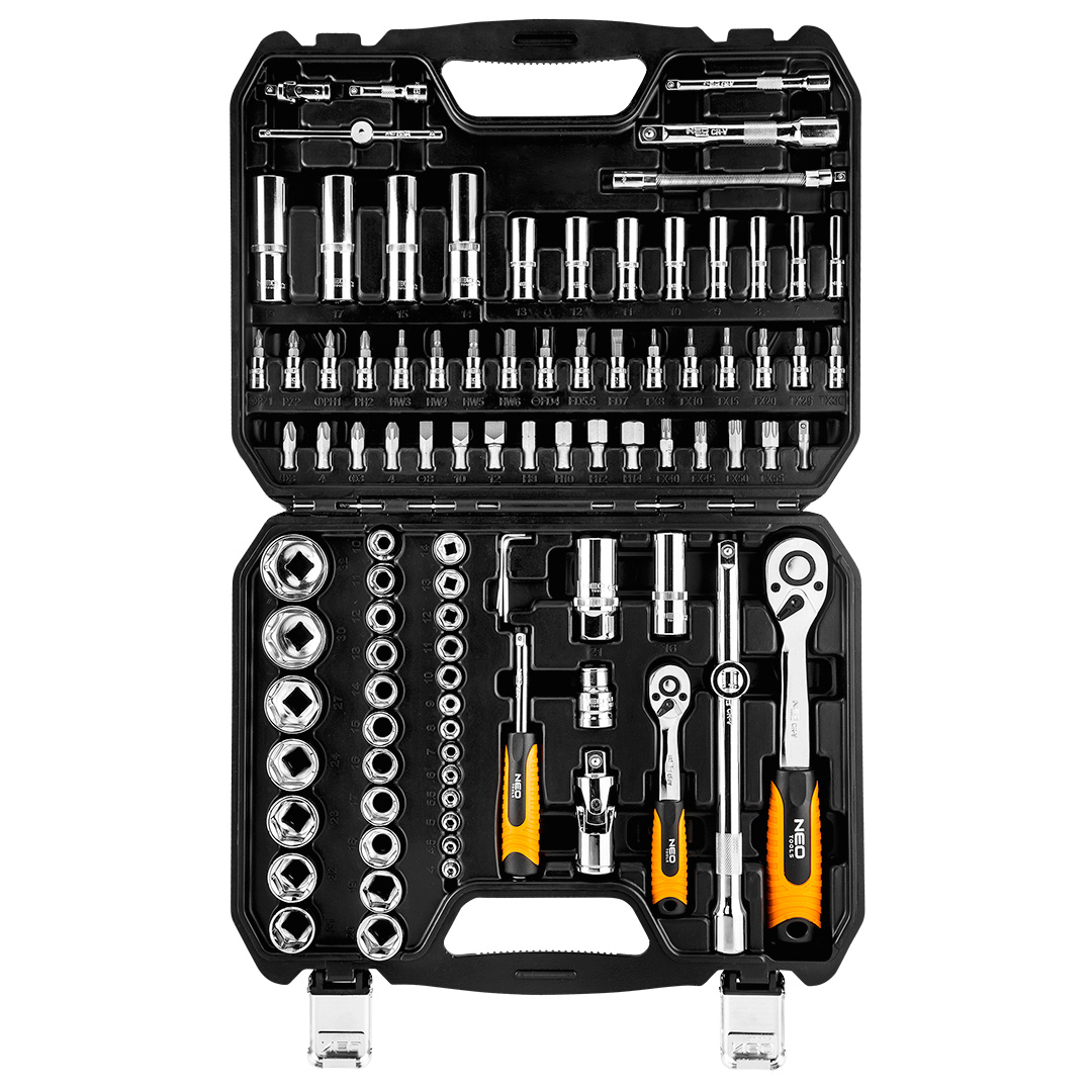 NEO Tools Gola sada  1, 4, 1/2 "CrV  súprava 94 ks  NEO Tools Gola sada  1, 4, 1/2 "CrV  súprava 94 ks