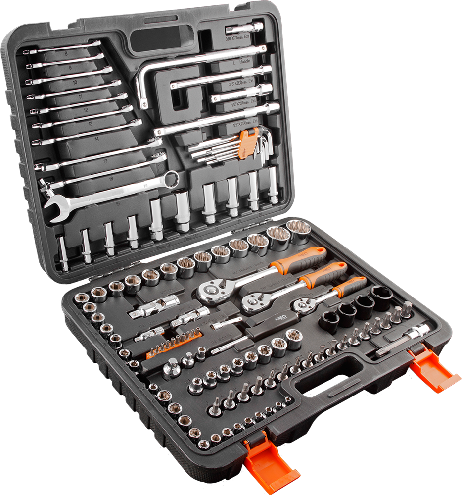 NEO Tools Gola sada 1, 4, 1/2 "CrV súprava 120 ks  NEO Tools Gola sada 1, 4, 1/2 "CrV súprava 120 ks