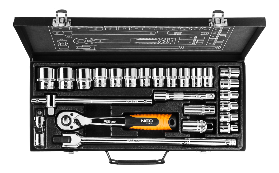 NEO Tools Gola sada  25 ks, 1/2" , CrV  NEO Tools Gola sada  25 ks, 1/2" , CrV