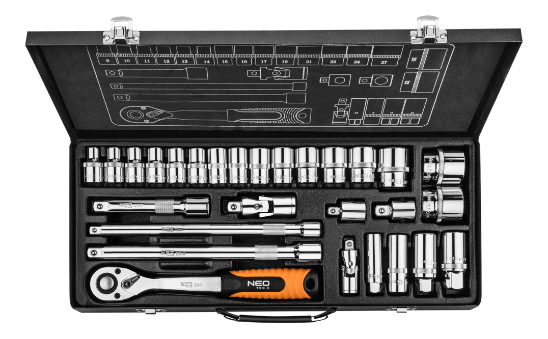 NEO Tools Gola sada 1/2", 3/8" 28 ks  NEO Tools Gola sada 1/2", 3/8" 28 ks