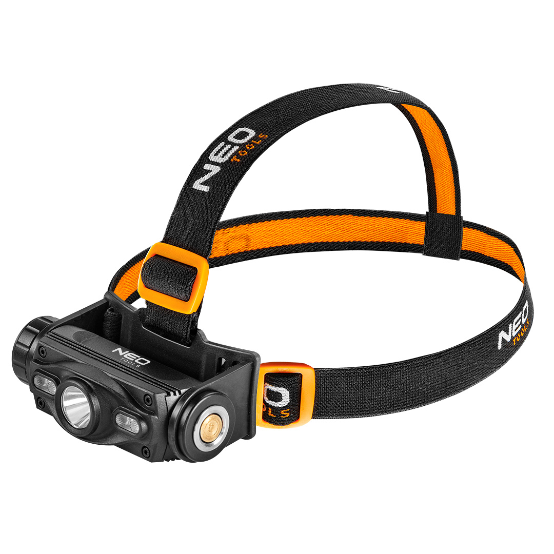 NEO TOOLS Čelovka USB nabíjateľná 1000 lm červená / modrá CREE LED + LED