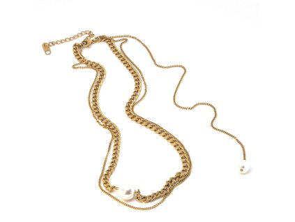 Náhrdelník z chirurgickej ocele s perlou