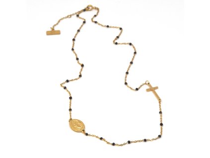 Náhrdelník z chirurgickej ocele s madonnou a krížkom