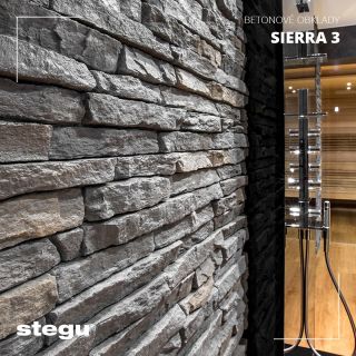Dekorativní betonové obklady SIERRA 3 Stylové dekorativní betonové obklady ve struktuře štípané kamenné břidlice....