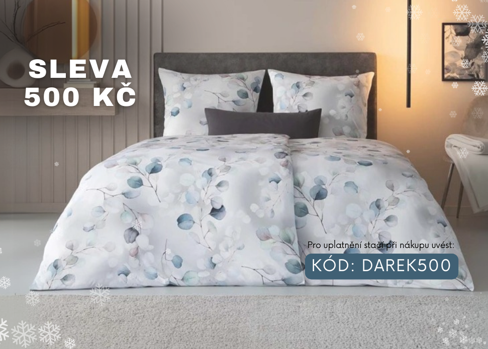 Vánoční akce! Máme pro vás dárek, slevu 500 Kč na nákup našich povlečení a prostěradel!