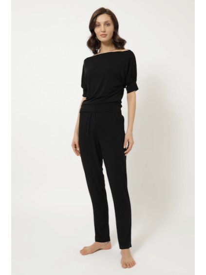 Luisa Moretti Dámské bambusové pyžamo MIA (Velikost M, Barva Černá)