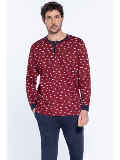 GUASCH Pánské pyžamo JUAN (Velikost XXL, Barva Bordó)