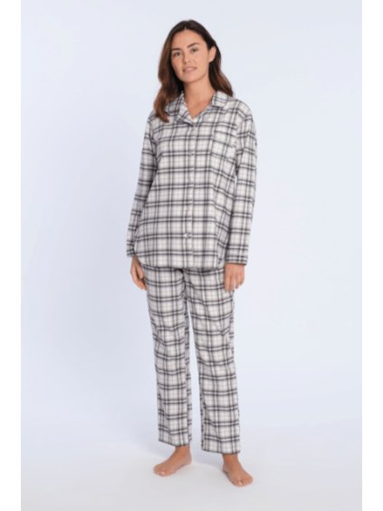 GUASCH Dámské pyžamo BLANCA (Velikost L, Barva Krémová / Černá)