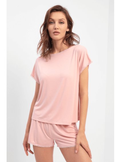 Luisa Moretti Dámské bambusové pyžamo MIRANDA (Velikost XL, Barva Růžová)