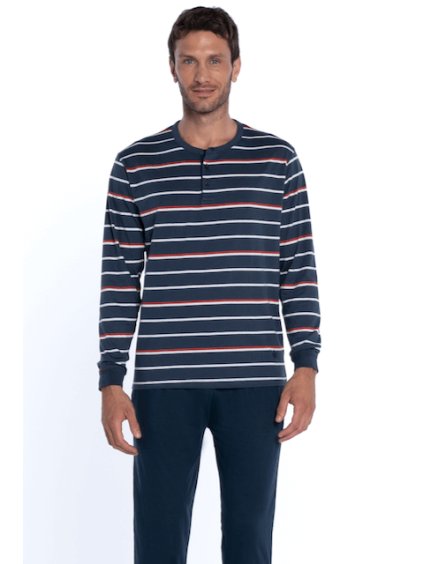 GUASCH Pánské pyžamo ADRIAN (Velikost XXL, Barva Tmavě modrá)