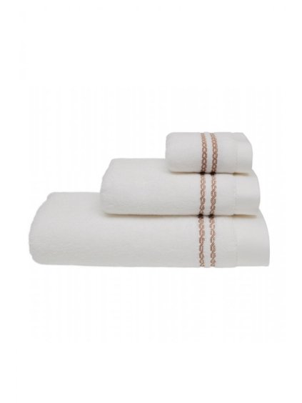 Soft Cotton Osuška CHAINE 75X150 cm (Barva Bílá / modrá výšivka)