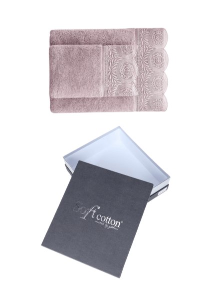 Soft Cotton Dárková sada ručníků a osušek QUEEN (Barva Lila, Velikost L)