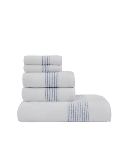 Soft Cotton Dárková sada ručníků a osušek AQUA (Barva Bílá / modrá výšivka, Velikost S)