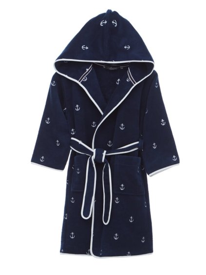 Soft Cotton Dětský župan MARINE BOY s kapucí v dárkovém balení (Velikost 2 roky (vel.92 cm), Barva Tmavě modrá)