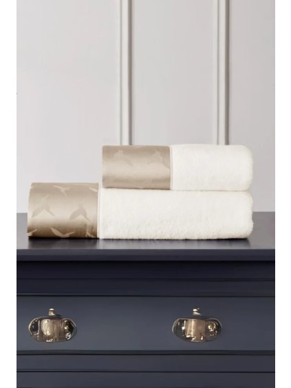 Soft Cotton Osuška a ručník COLIBRI v dárkovém balení (Barva Bílá / mentolová výšivka, Velikost M)