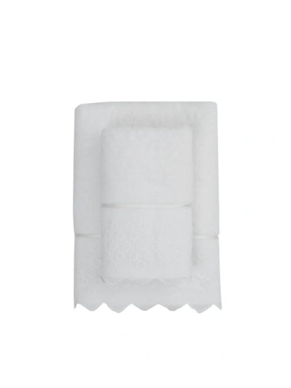 Soft Cotton Ručník FREYA s krajkou 50x100cm (Barva Smetanová)