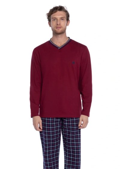 GUASCH Pánské pyžamo RAMIREZ (Velikost 3XL, Barva Bordó)