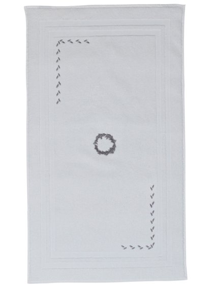 Soft Cotton Koupelnová předložka SEHZADE 50x90 cm (Barva Bílá / stříbrná výšivka)
