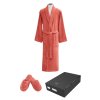 Soft Cotton Pánský a dámský župan MICRO COTTON v dárkovém balení + papučky (Velikost S, Barva Terakota)