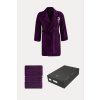 Soft Cotton Luxusní dámský krátký župan s ručníkem LILLY v dárkovém balení (Barva Fialová, Velikost S)